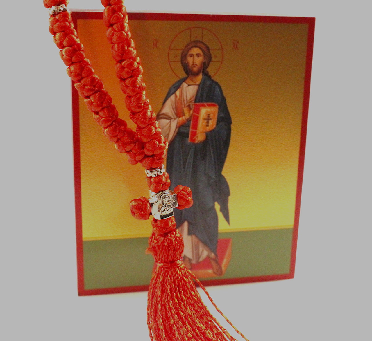 Orthodox Prayer Rope Black Color with 100 Knots and Wooden Beads –